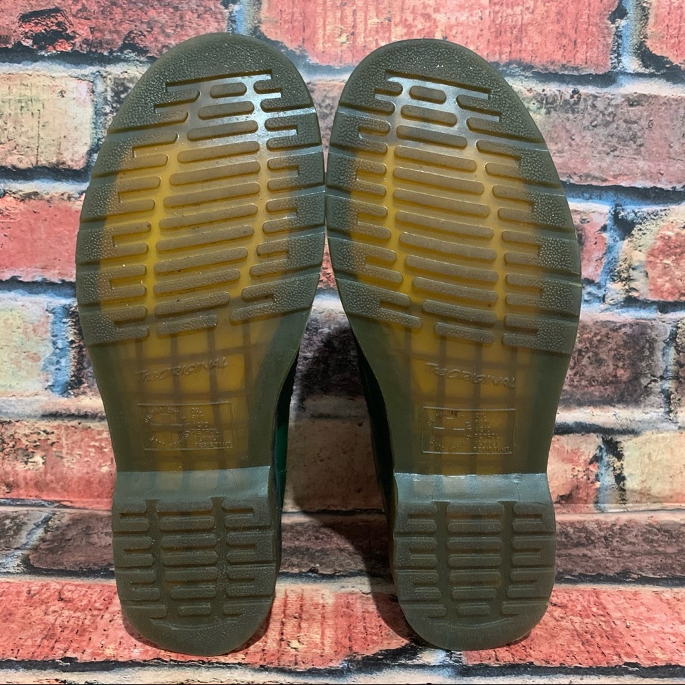 Dr. Martens Green Smooth Leather Boots - Picture 10 of 11